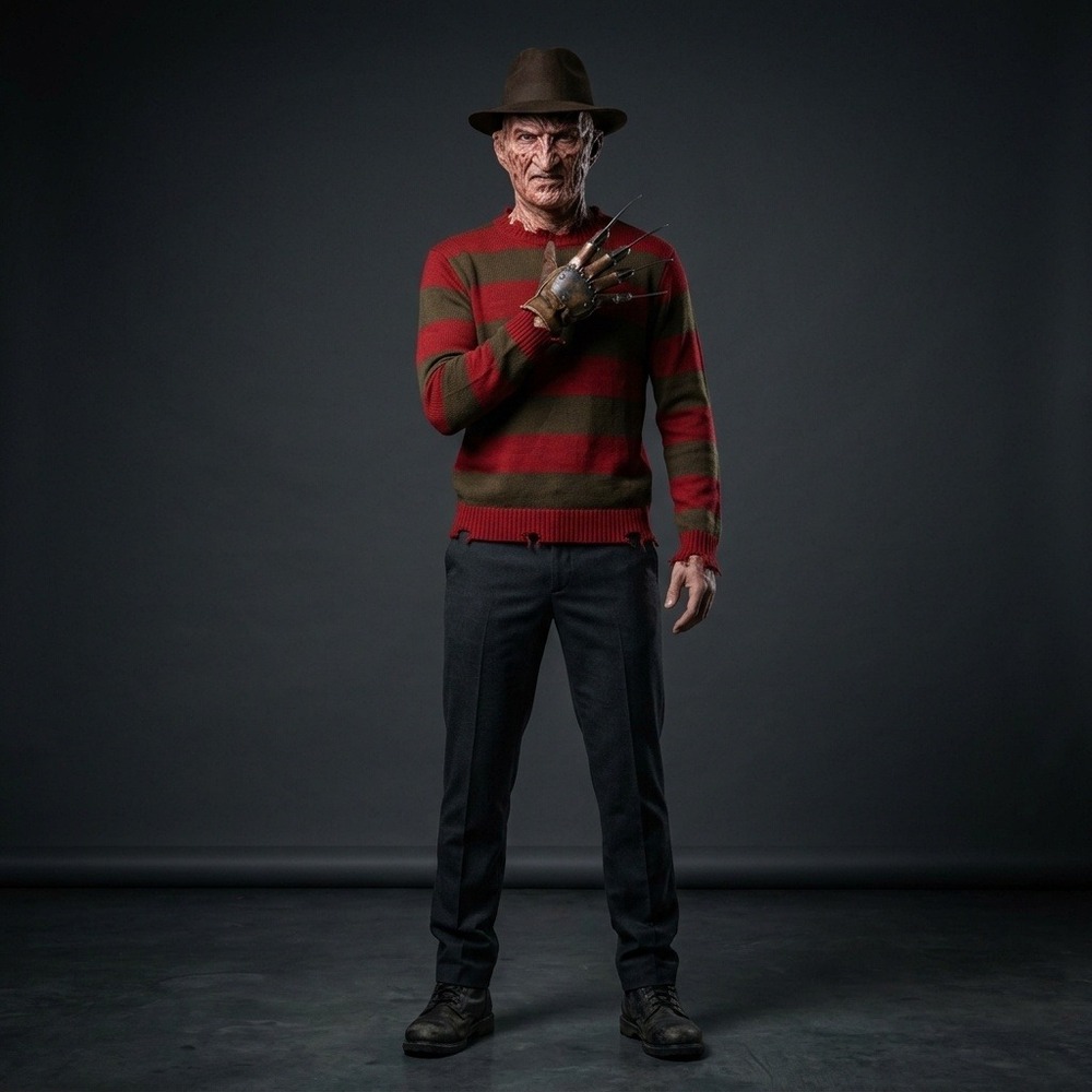 Freddy Krueger Adult Costume Nightmare Elm Street Mask Hat Glove One Size